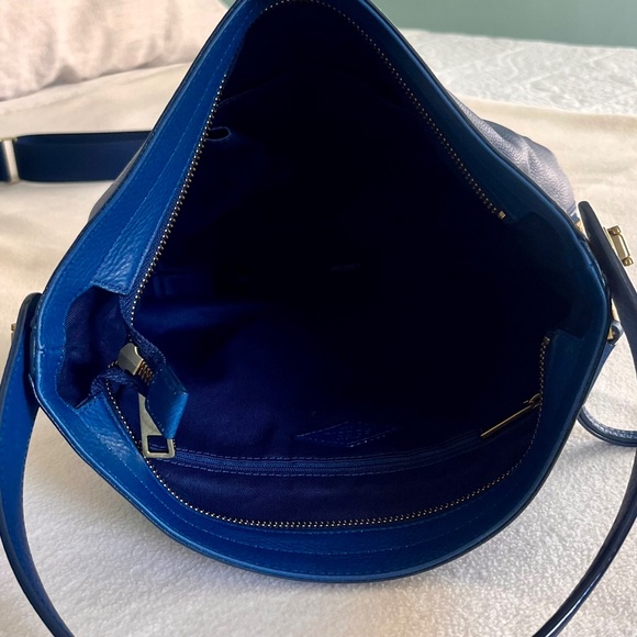 Fossil Hobo Pebble-Leather Handbag - Blue - Picture 6 of 7